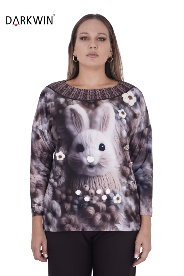 3380 LA VELINA BLUZ KAHVE - 1