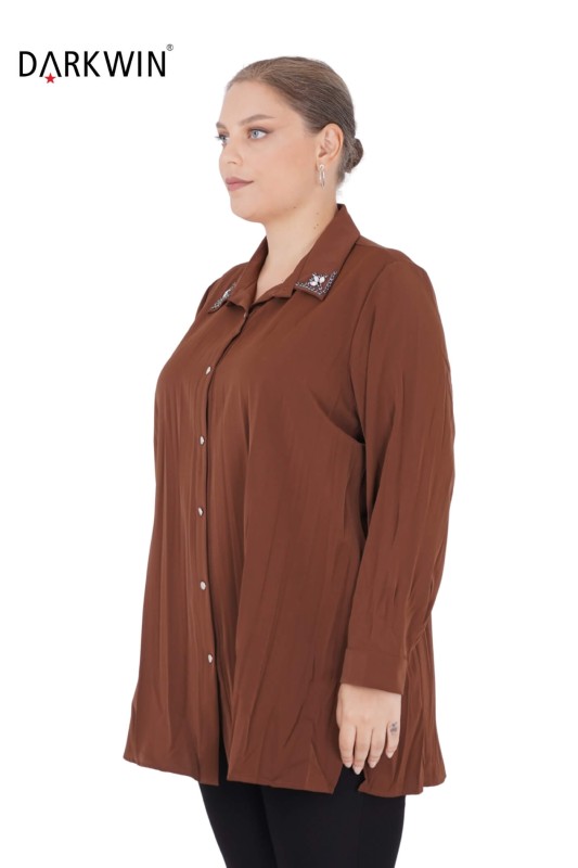 Darkwin - 3402-7 DARKWIN GÖMLEK KAHVE (1)