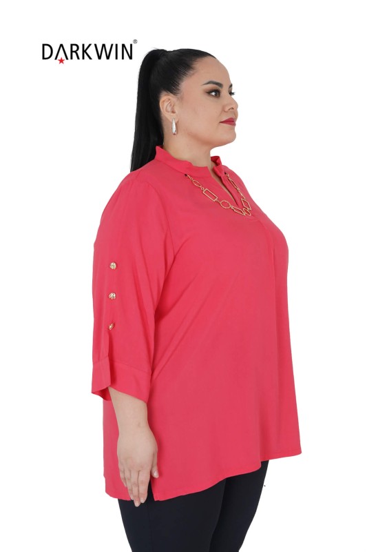 3406-5 MAYA LONGA BLUZ MERCAN - Thumbnail