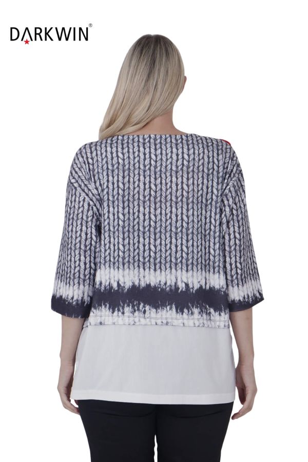 3406 LA VELINA BLUZ SIYAH-KIRMIZI - 3