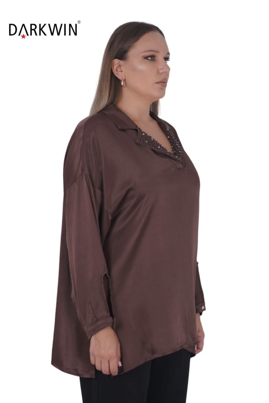 3408-7 DARKWIN BLUZ KAHVE - 3