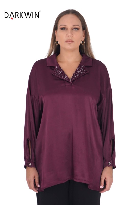 3408-8 DARKWIN BLUZ BORDO - Darkwin