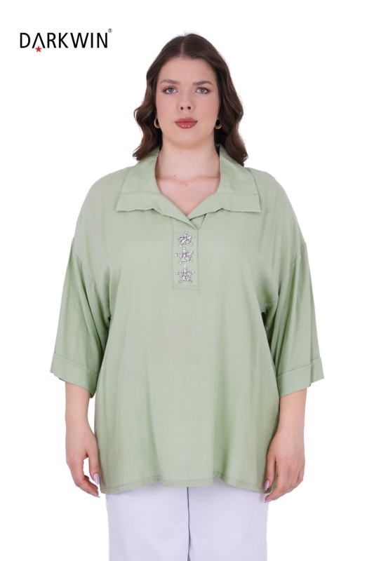 3416-4 MAYA LONGA BLUZ SU YESILI