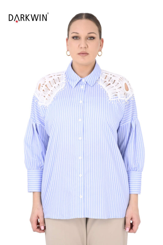 3507 LA VELINA GÖMLEK MAVI - 1