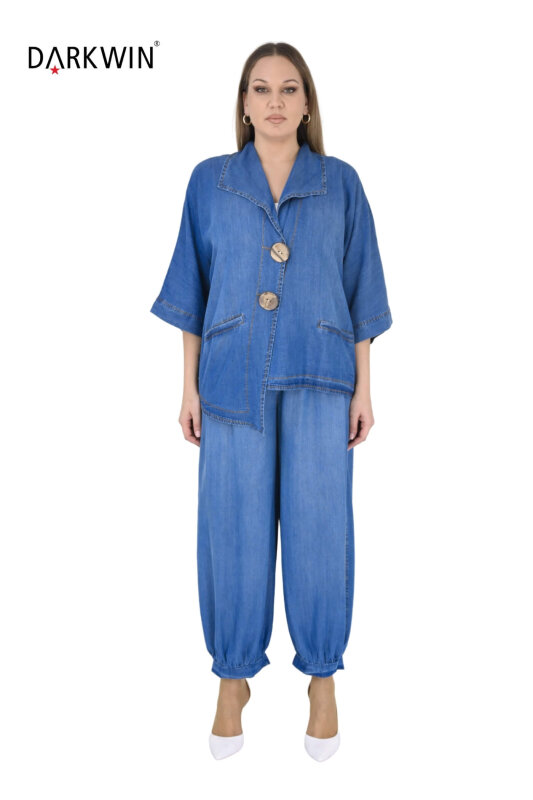 3511 LA VELINA CEKET-PANTOLON MAVI - LA VELINA