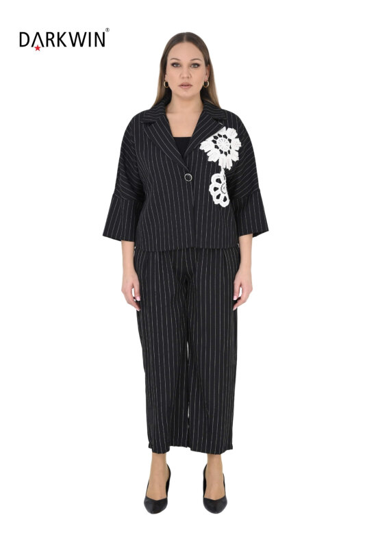 3542 LA VELINA CEKET-PANTOLON SIYAH - LA VELINA