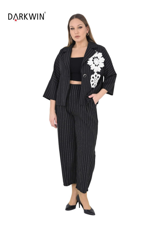 3542 LA VELINA CEKET-PANTOLON SIYAH - 5