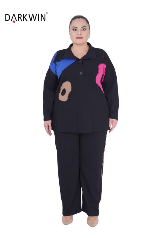 DARKWIN - 3704 DARKWIN BLUZ-PANTOLON SIYAH