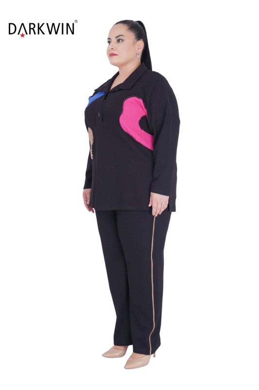 DARKWIN - 3704 DARKWIN BLUZ-PANTOLON SIYAH (1)