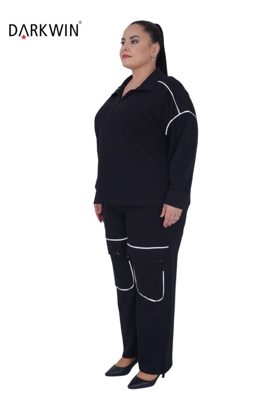 DARKWIN - 3705 DARKWIN BLUZ-PANTOLON SIYAH (1)