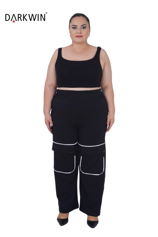 3705 DARKWIN BLUZ-PANTOLON SIYAH - Thumbnail