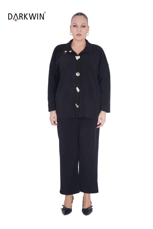 3707 DARKWIN CEKET-PANTOLON SIYAH - Thumbnail