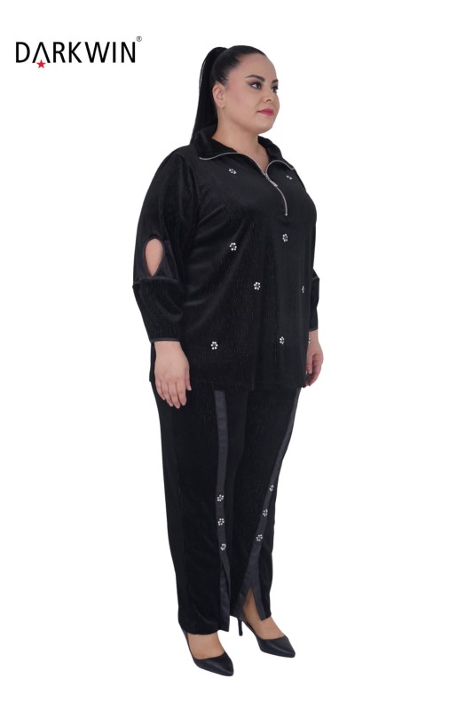 DARKWIN - 3708 DARKWIN BLUZ-PANTOLON SIYAH (1)