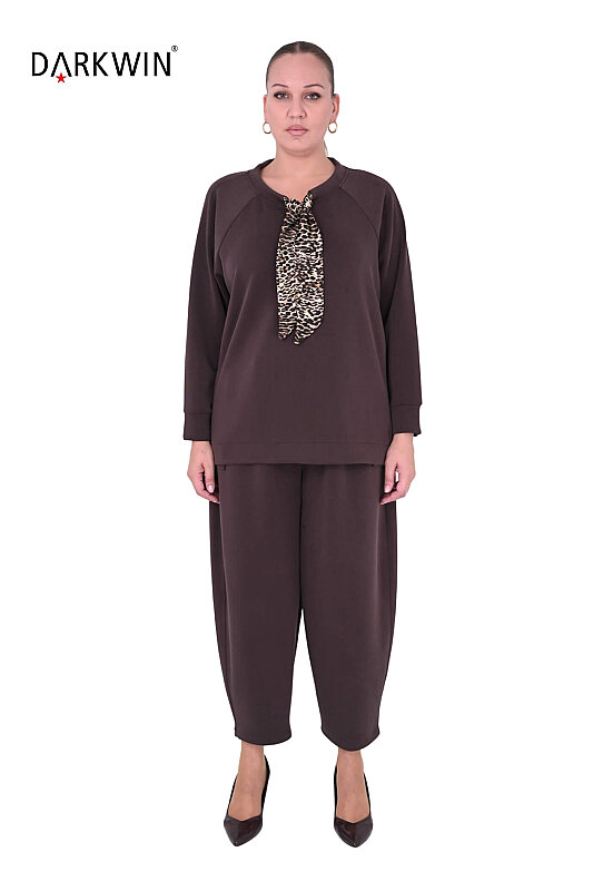 3710-7 M.LONGA BLUZ-PANTOLON KAHVE - MAYA LONGA