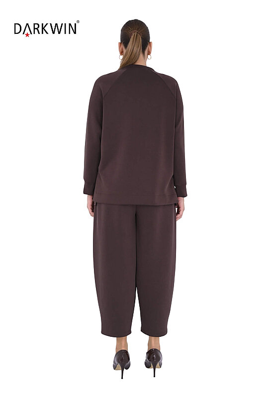 3710-7 M.LONGA BLUZ-PANTOLON KAHVE - 3