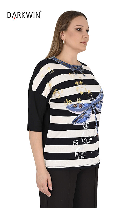 3721 LA VELINA BLUZ CIZGILI - LA VELINA (1)