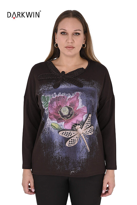 3732 LA VELINA BLUZ KAHVE - La Velina