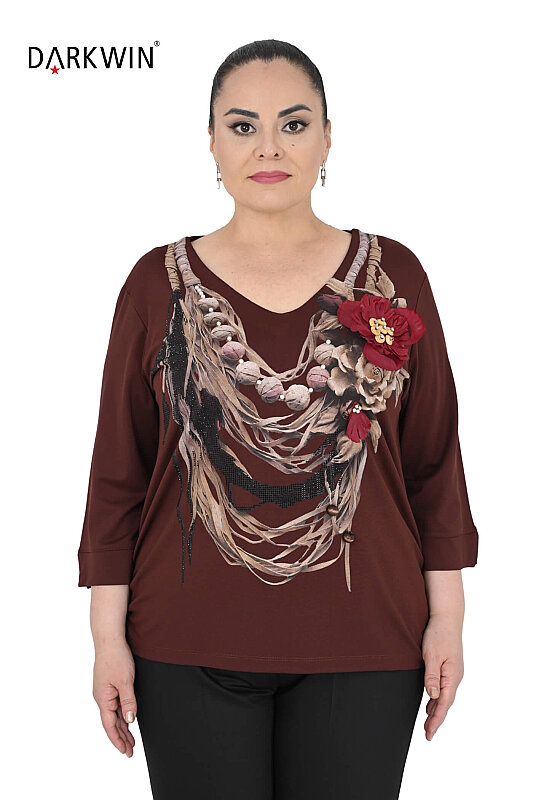 3750 LA VELINA BLUZ KAHVE - LA VELINA