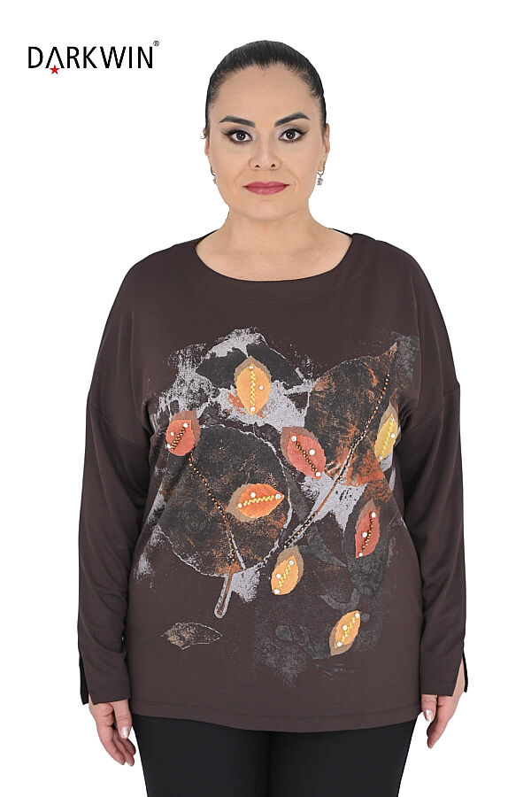 3766 LA VELINA BLUZ KAHVE - 1