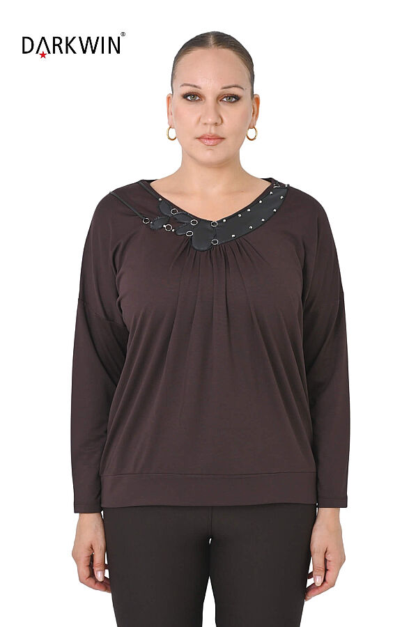 3782 LA VELINA BLUZ KAHVE - 1