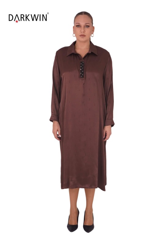 3805-7 DARKWIN ELBİSE KAHVE - Darkwin
