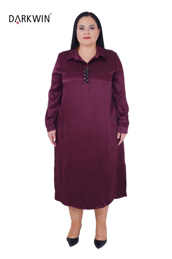 3805-8 DARKWIN ELBİSE BORDO - 1