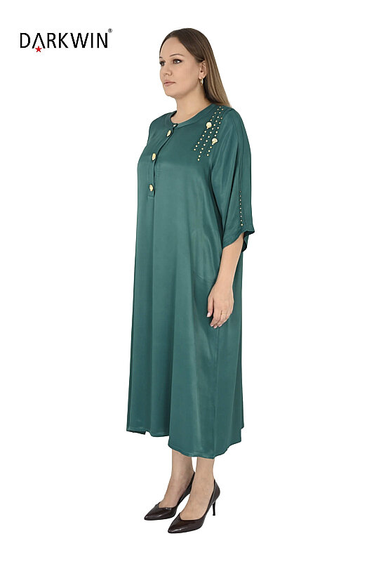3806-4 M.LONGA ELBİSE YESIL - MAYA LONGA (1)