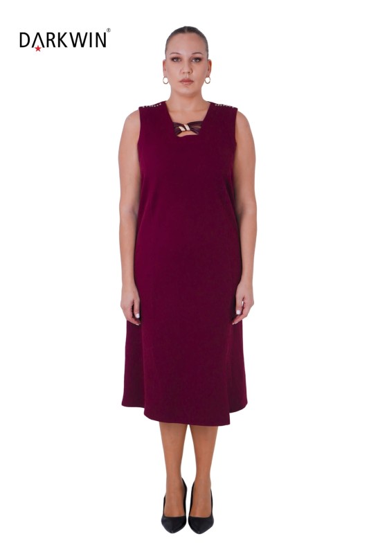 3809-8 DARKWIN ELBİSE BORDO - DARKWIN