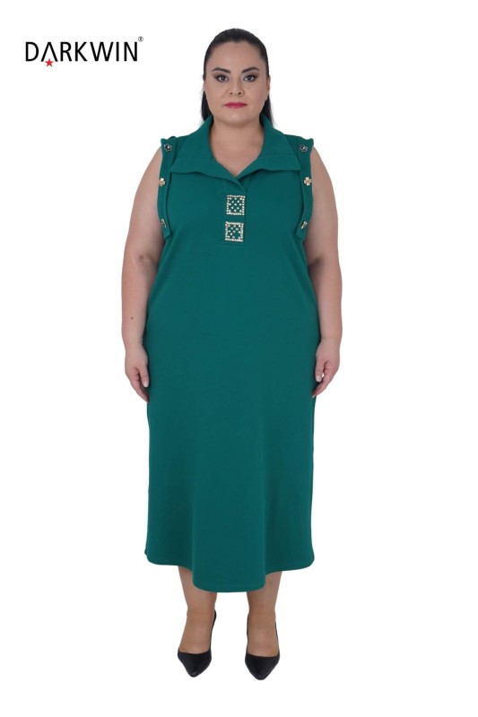 3810-4 DARKWIN ELBİSE YESIL - Darkwin