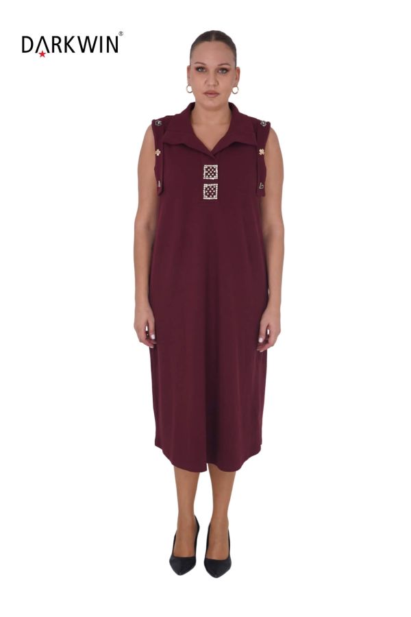 3810-8 DARKWIN ELBİSE BORDO - 1