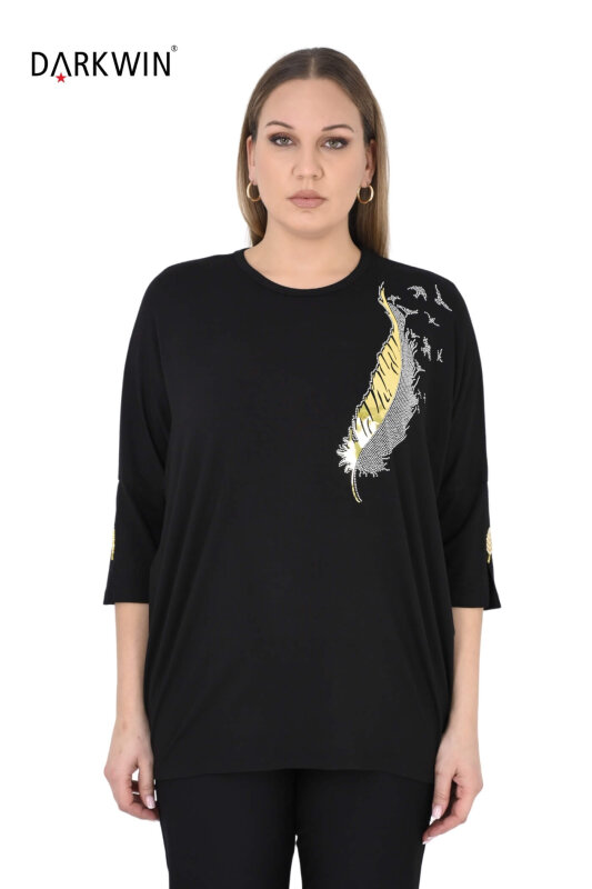 3904-1 DARKWIN BLUZ SIYAH - DARKWIN