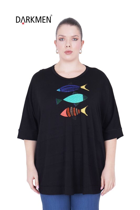 3907-1 DARKWIN BLUZ SIYAH - DARKWIN