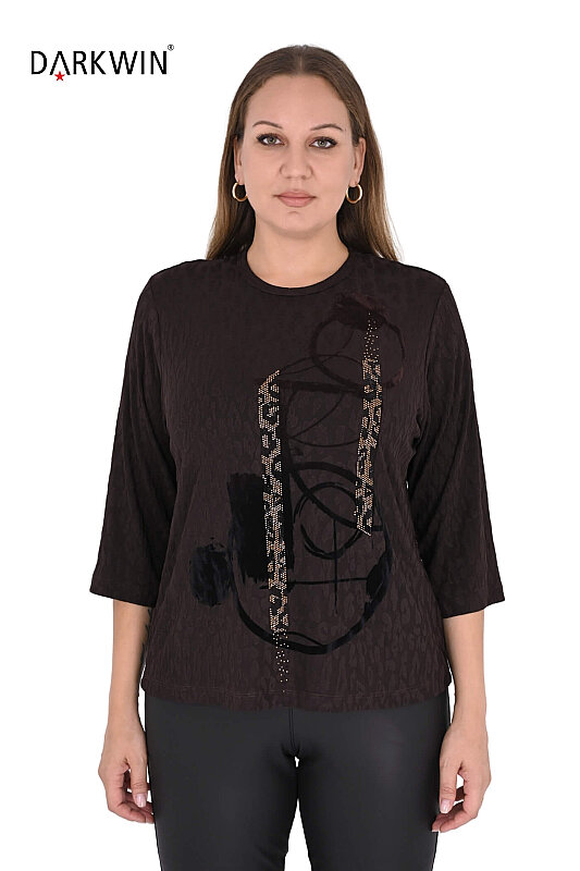 4001-4 DARKWIN BLUZ-PANTOLON KAHVE - DARKWIN