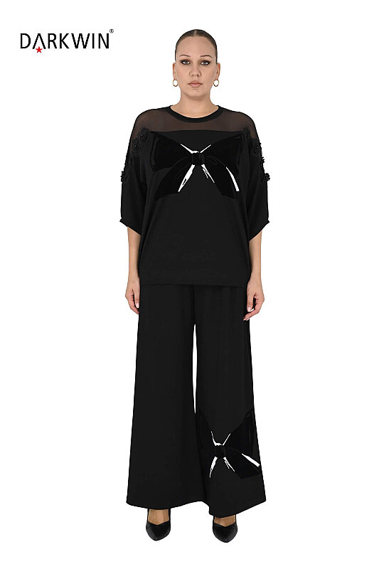 4016 DARKWIN BLUZ-PANTOLON SIYAH - DARKWIN