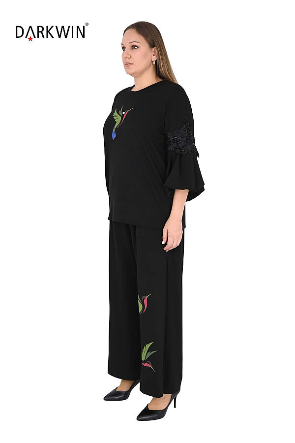 4018 DARKWIN BLUZ-PANTOLON SIYAH - 2