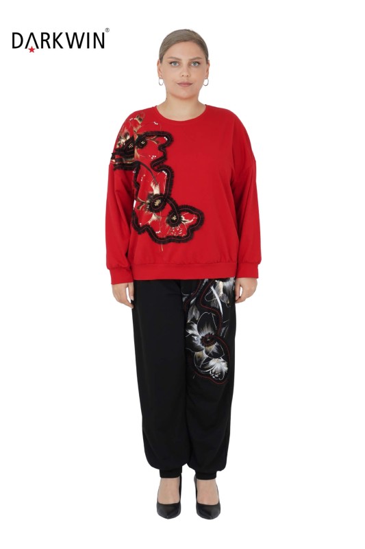 5396 DARKWIN BLUZ-PANTOLON KIRMIZI - Darkwin