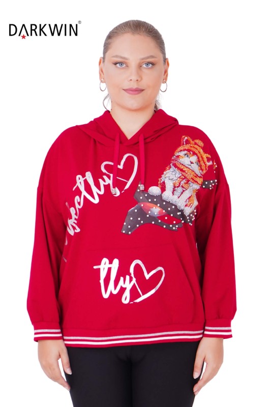 5407 DARKWIN SWEATSHIRT KIRMIZI - Thumbnail