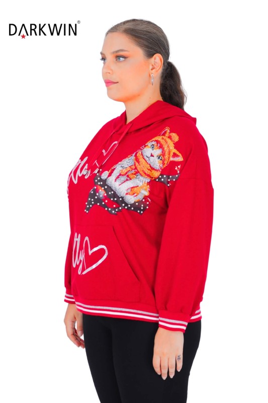 5407 DARKWIN SWEATSHIRT KIRMIZI - Thumbnail