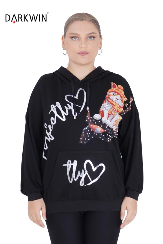 5407 DARKWIN SWEATSHIRT SIYAH - Thumbnail