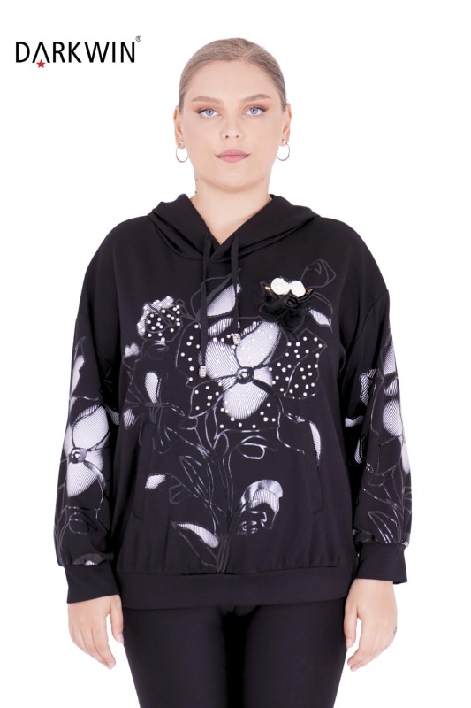 5412 DARKWIN SWEATSHIRT SIYAH - Thumbnail
