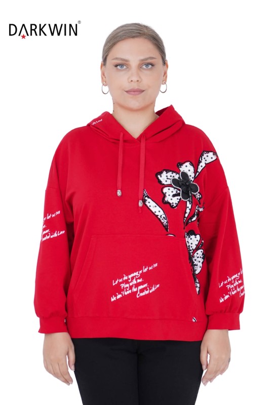 5418 DARKWIN SWEATSHIRT KIRMIZI - Thumbnail