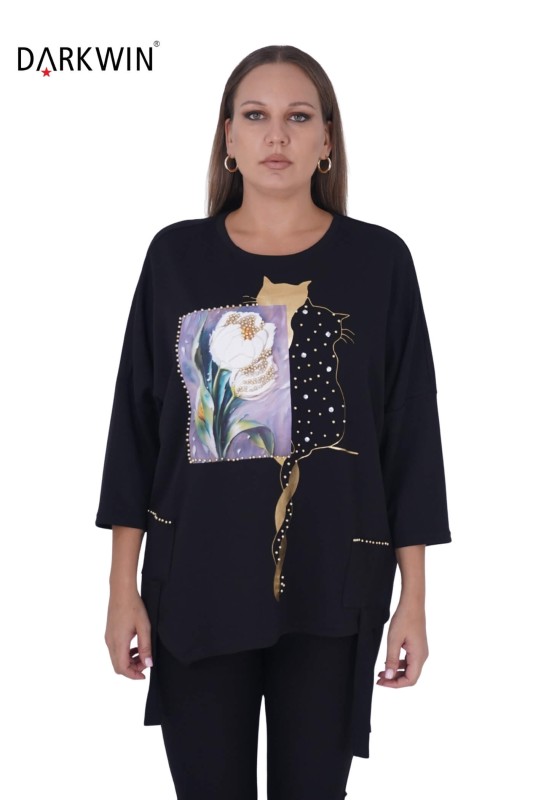 5474 DARKWIN BLUZ SIYAH - Darkwin