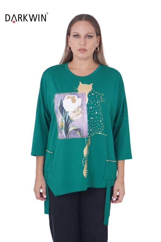 5474 DARKWIN BLUZ YESIL - Darkwin