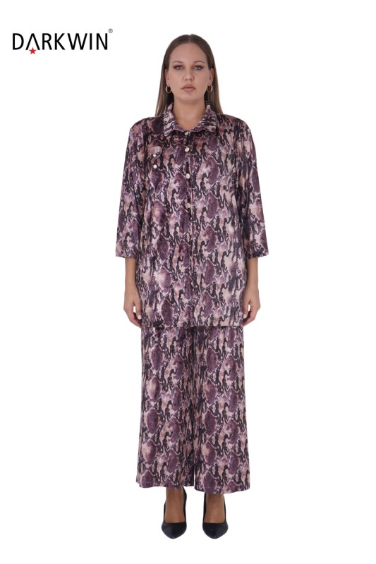 5498 DARKWIN GÖMLEK-PANTOLON PEMBE - Darkwin