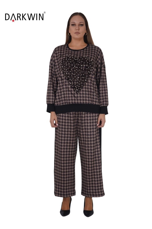 5510 DARKWIN BLUZ-PANTOLON EKRU - Darkwin