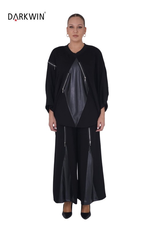 5538 DARKWIN BLUZ-PANTOLON SIYAH - Darkwin