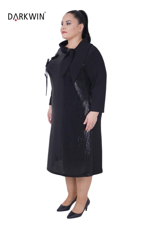5542 DARKWIN ELBİSE SIYAH - Darkwin (1)
