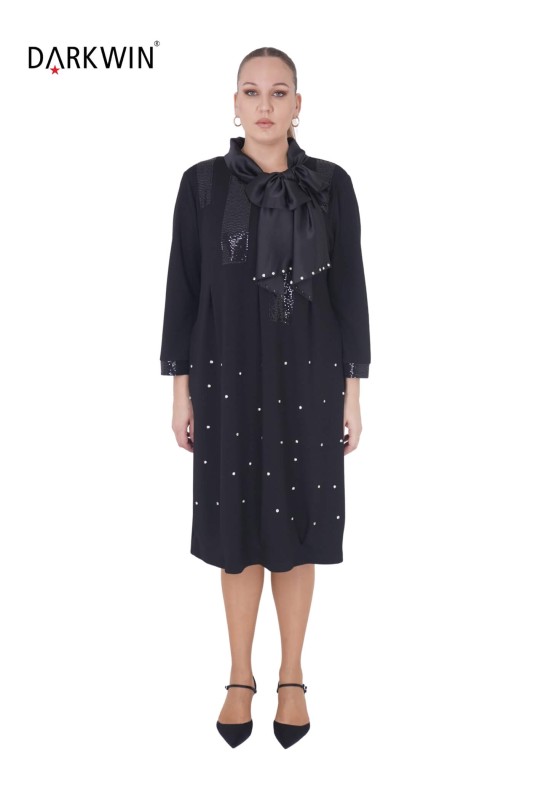 5551 DARKWIN ELBİSE SIYAH - Darkwin