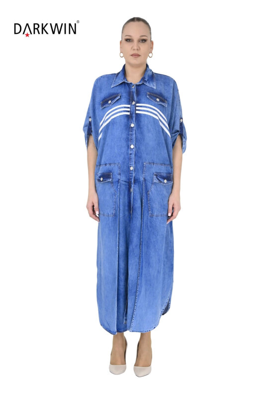 5652 DARKWIN ELBİSE MAVI - DARKWIN AN