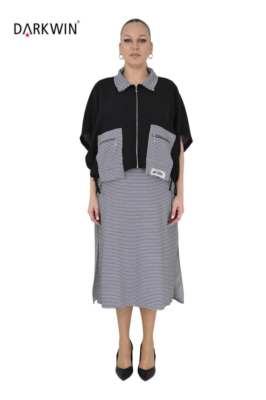 5701 DARKWIN ELBİSE-MONT SIYAH - DARKWIN